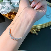 qtt glittering jewelry white crystal pendant necklaces silver color chain necklace for women wedding gift