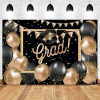 laeacco gold glitter graduation party decor ribbons balloon personalized banner poster backgrounds photographic photo backdrops