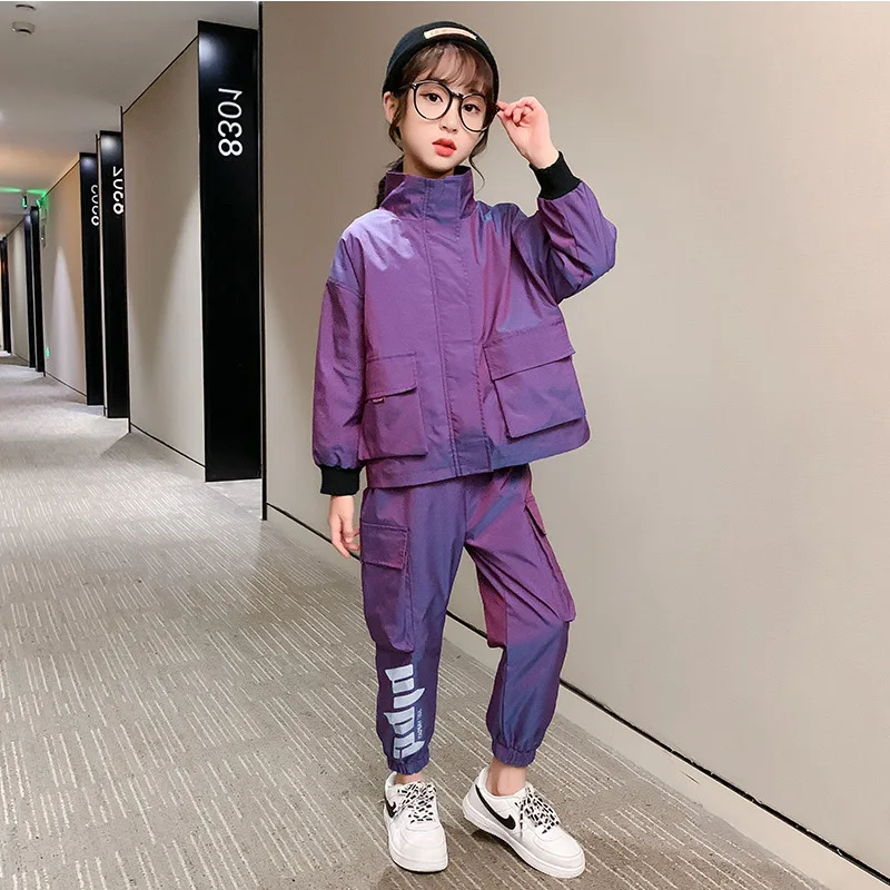 

Children's winter suit women 2020 foreign style new plus velvet thickening girls sports and leisure two-piece wholesale