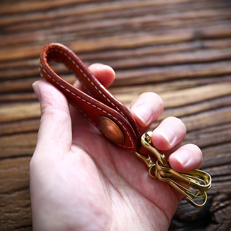 Мужской кошелек для ключей из 100% натуральной кожи винтажный держатель воловьей