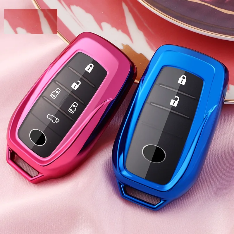 Мягкий чехол для ключа Soft TPU полной защиты для Toyota Alphard VELLFIRE PREVIA RAV4 Hilux Fortuner Land Cruiser.