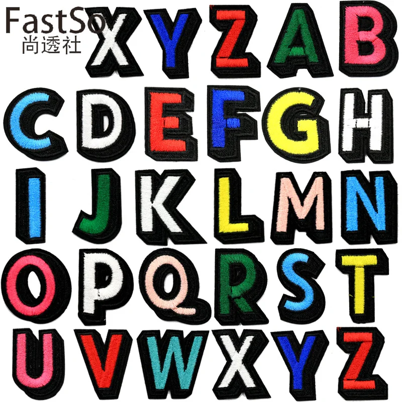 Нашивки с буквами ABC железные нашивки логотипом сделай сам цветными полосками