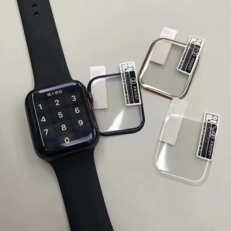 Изогнутое защитное 3d стекло Пет пленка для Apple Watch 2 шт. 42 мм 38 44 40 (не закаленное