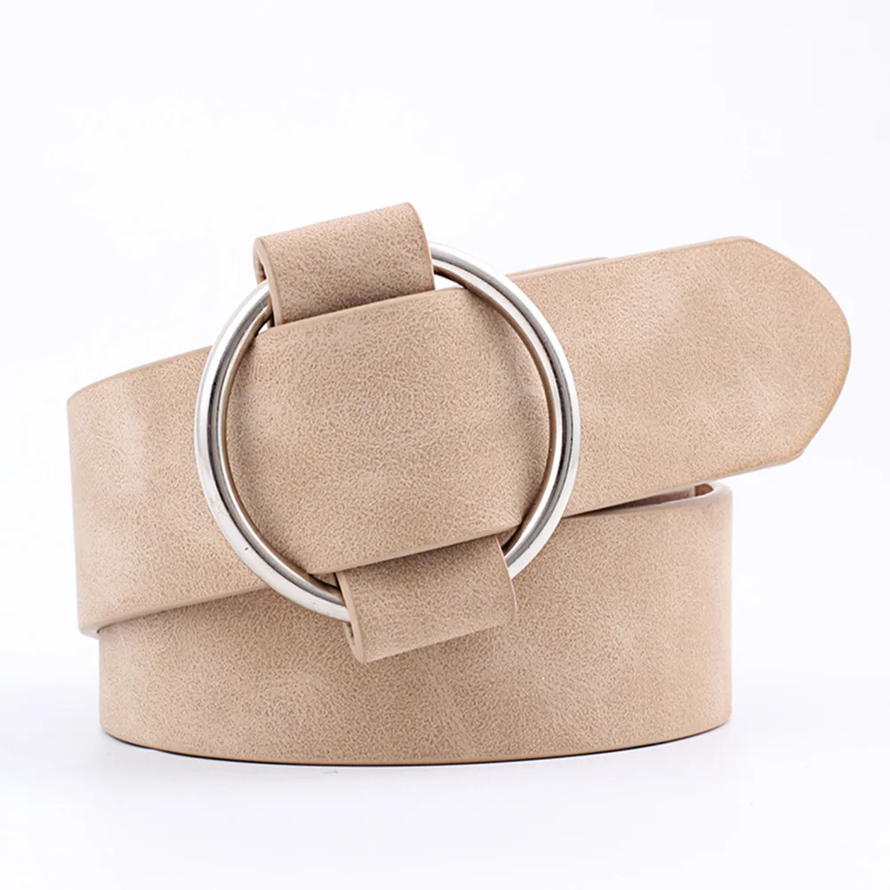 

Waistband All-Match Round Buckle Fashion Wide Decorative Casual Dress Women Belt Jeans Ceinture Elastic Solid Leather Strap