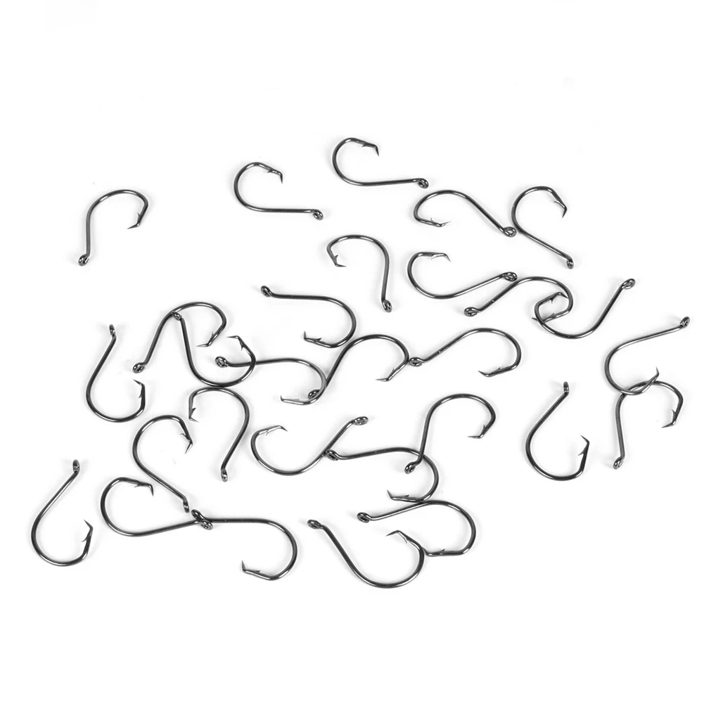 

Carp Hooks Sea Tackle Accessories Carbon Steel Fishing Hooks with Ring Hole Barbed Fishing Hook Pond Bait Tackle