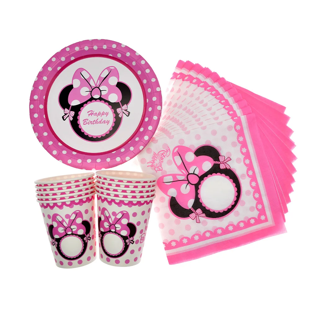 Розовый мин мышь вечерние поставки дети одноразовыми салфетками полотенца