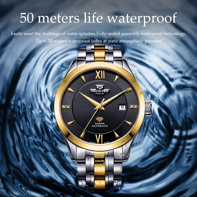 Часы наручные GRAND PRIX из нержавеющей стали для мужчин и женщин брендовые Роскошные