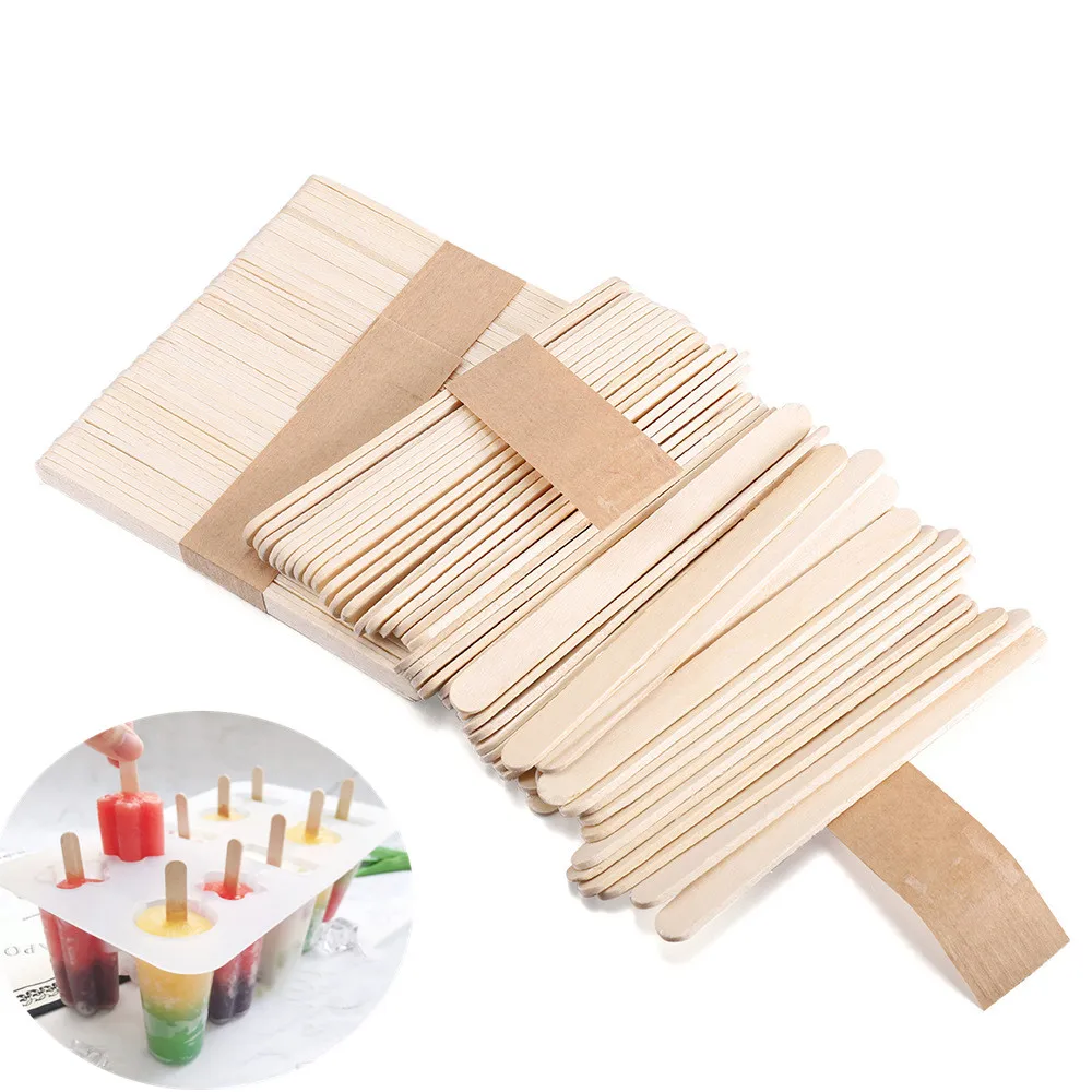 

Natural Wooden Stick for Handmade Food Ice Cream Popsicle Sticks Child Hand DIY Wood Shapes Building Model Craft Decoration