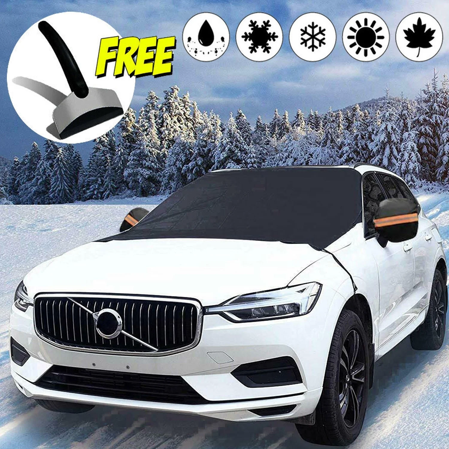 Universal Front Windscreen Snow Ice Cover Waterproof Sun Shade Protector For Car Truck SUV + Storage bag+ Scraper | Автомобили и
