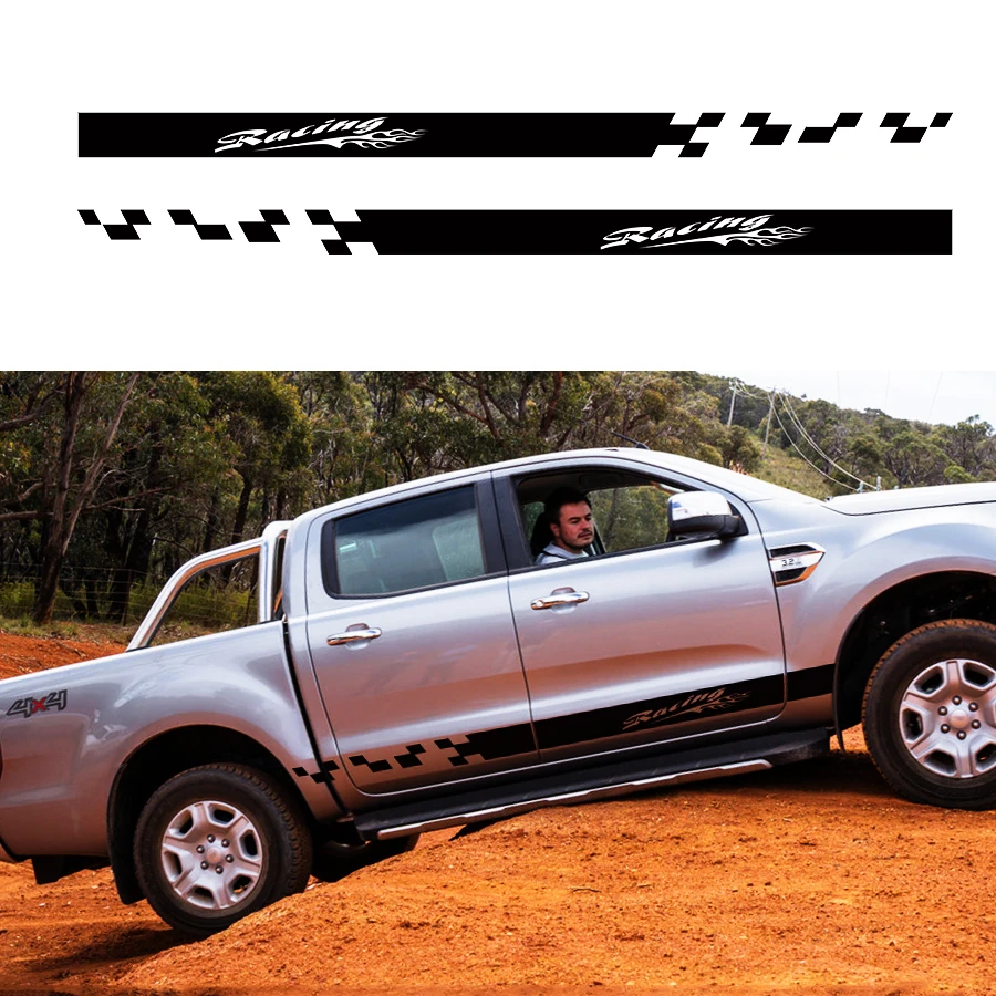 Автомобильные наклейки гоночные градиентные боковые полосы графические