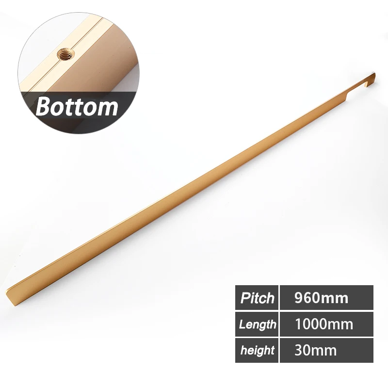 Черные золотые длинные 800 мм 1000 ручки для шкафа выдвижных ящиков в спальню