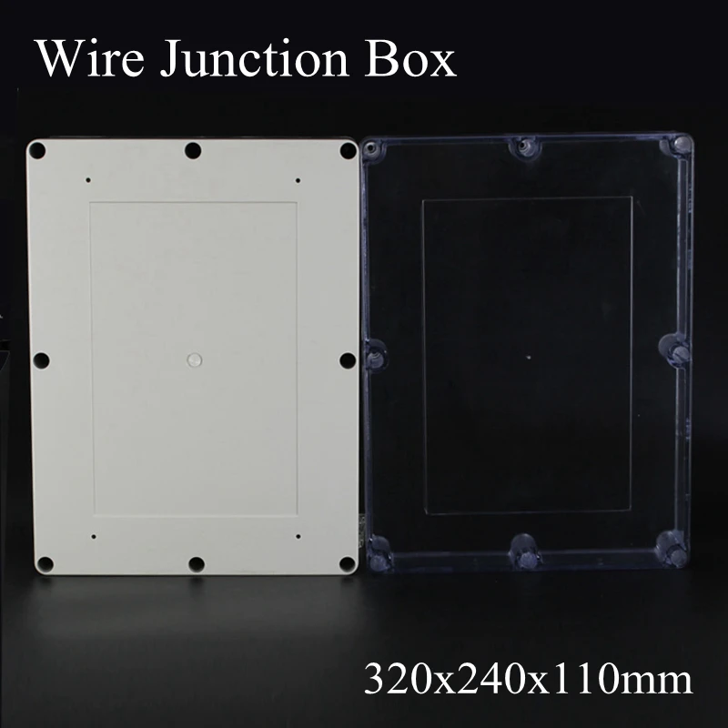 Водонепроницаемый пластиковый прозрачный корпус, 320x240x110 мм, ABS IP65, прозрачный