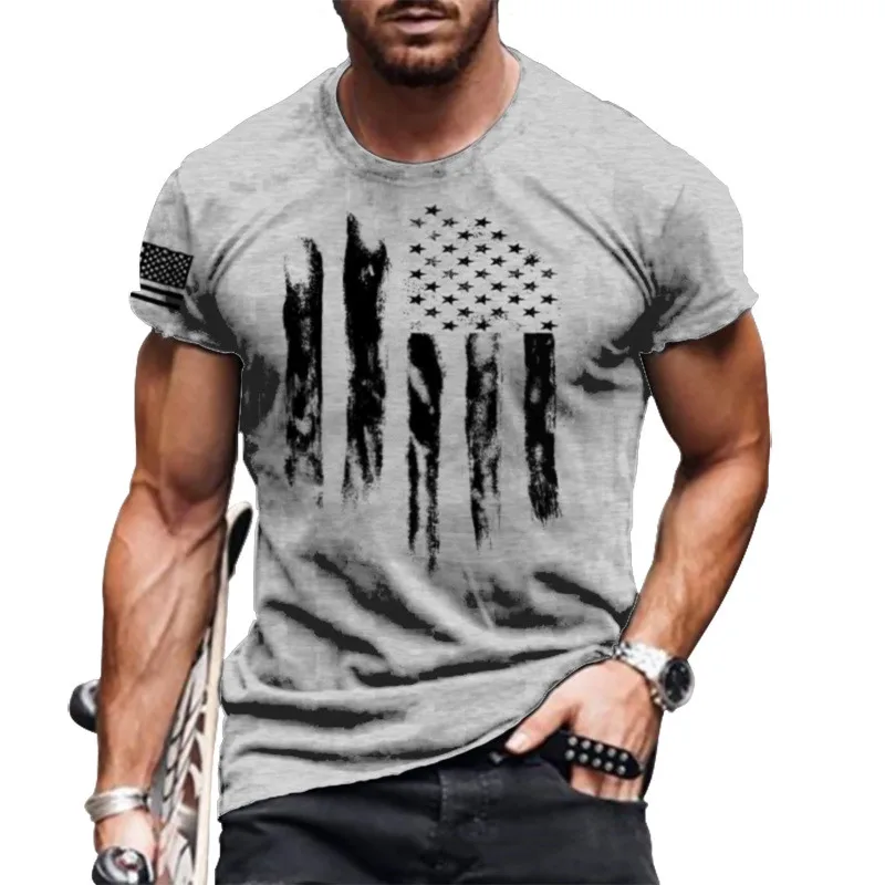 Фото - Fashion Summer American Flag 3D Printing Men's T Shirt O-Neck Short Sleeve Breathable Loose Oversized Male T-Shirt Men Clothing new clown back to the soul night graphic t shirt 3d printing men s t shirt demon killer funny loose breathable short sleeves