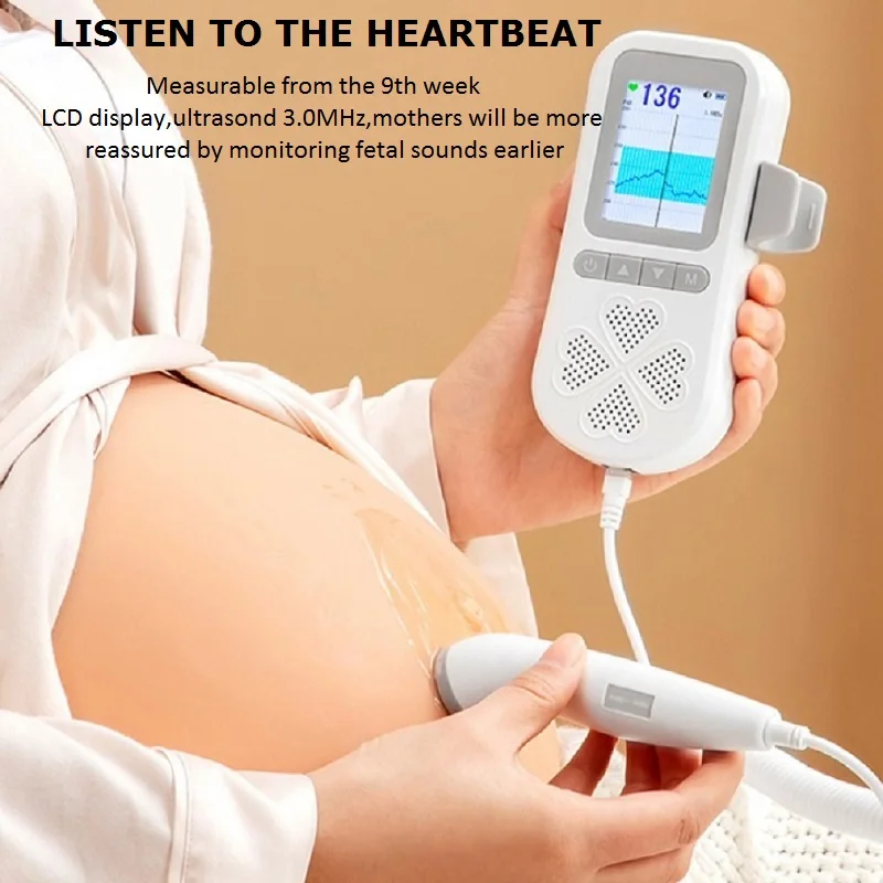 Ультразвуковой портативный фетальный допплер 3 0 МГц с ЖК-монитором сердечного