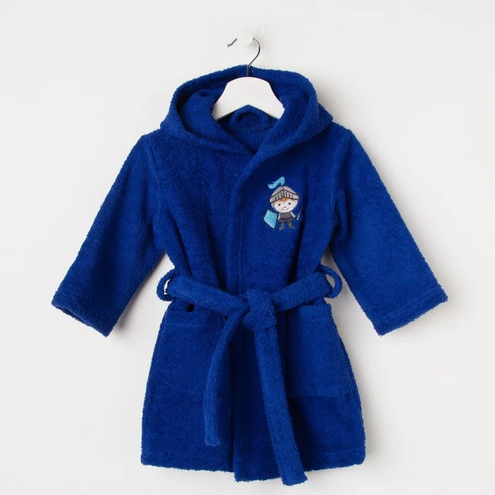 Халат махровый детский Рыцарь размер 32 цвет синий 340 г/м² хл. 100% с AIRO|Халаты| |