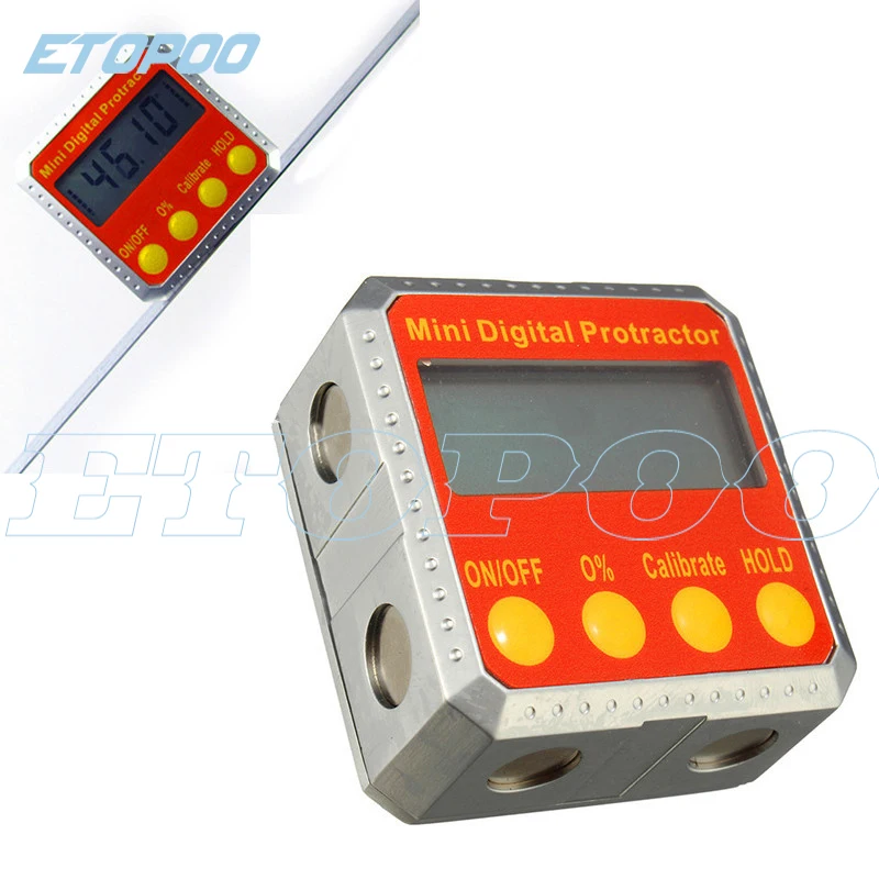 NEW2 Sides Мини цифровой транспортир IP54 черный конический инструмент уровня коробки