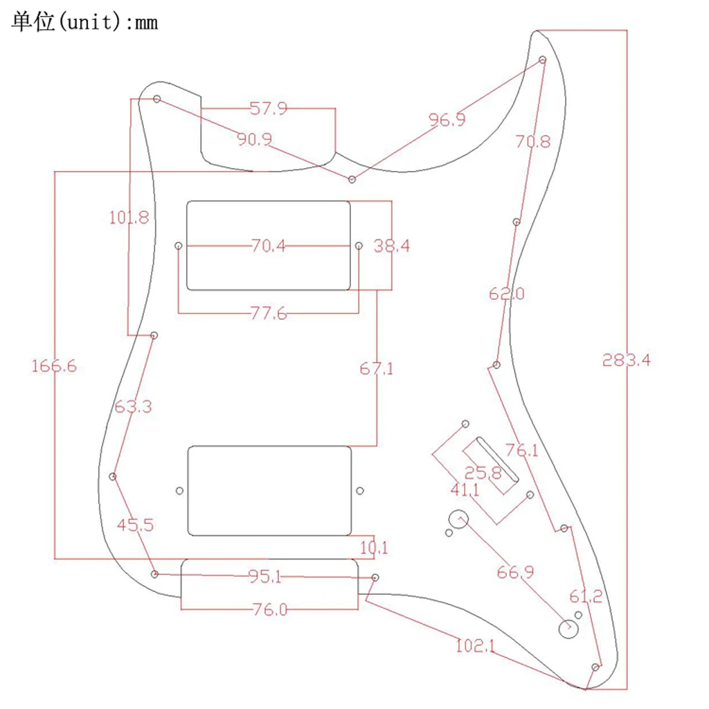 

Pickguard Guitar Pickguard Humbucking Pickup For ST / SQ / SS Guitar, Black