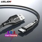 USB-кабель USLION типа C 3A для быстрой зарядки Samsung S10 Huawei Mate 30