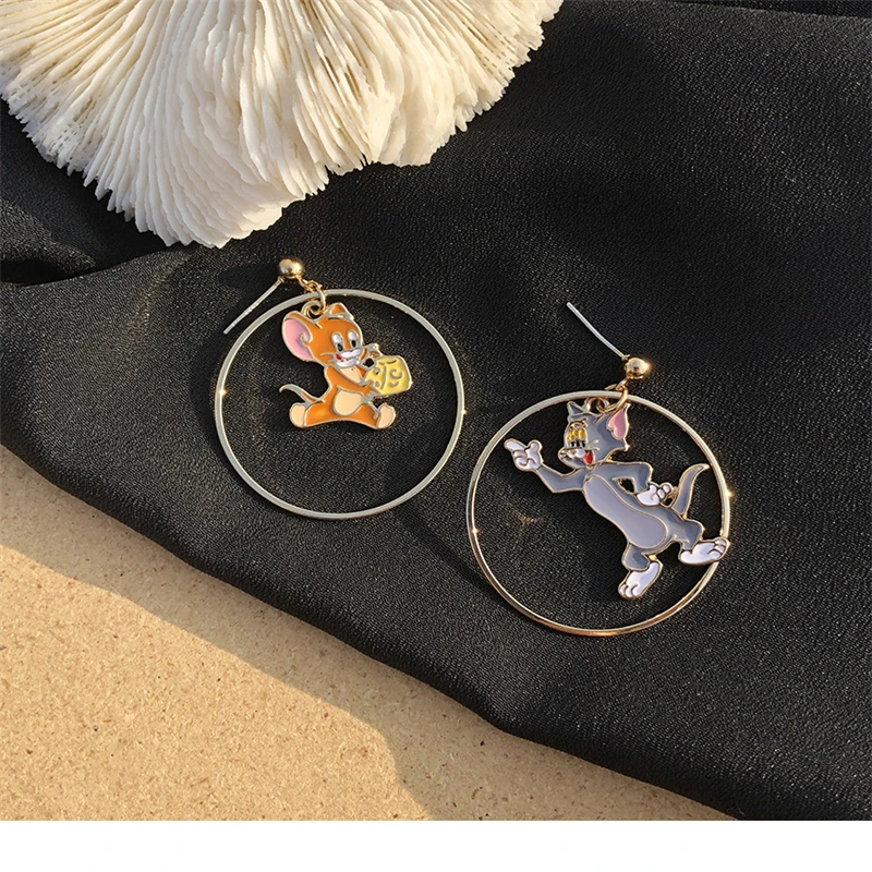 Новинка 2020 Лидер продаж модные милые детские серьги в виде кота и мыши стильные