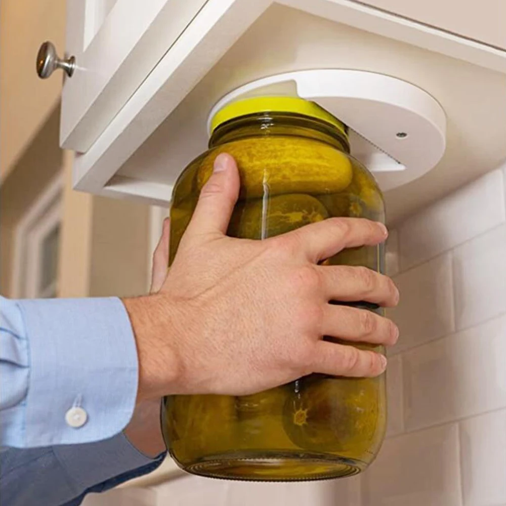 

The Grip Jar Opener Under Cabinet Lid Opener Opens Any Size Type of Lid