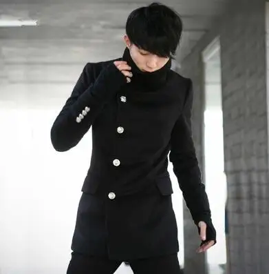 Stand collar casual woolen coat men trench coats long sleeves overcoat mens cashmere coat casaco masculino inverno erkek england