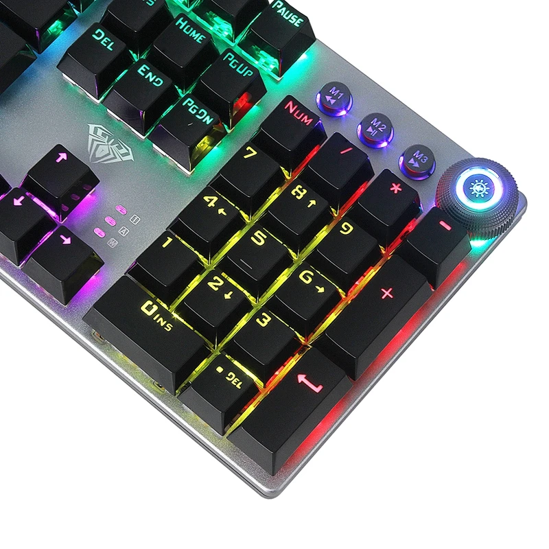 

Gaming Mechanical Keyboard 104key Anti-ghosting LED/Mix Backlit LED USB Wired Keyboard F2088/F2068 Russian Hebrew Arabic Spanish