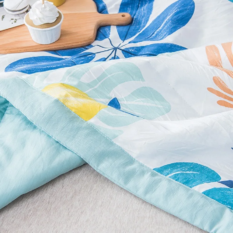 Одеяло с цветочным принтом в стиле пэчворк мягкое удобное покрывало для кровати