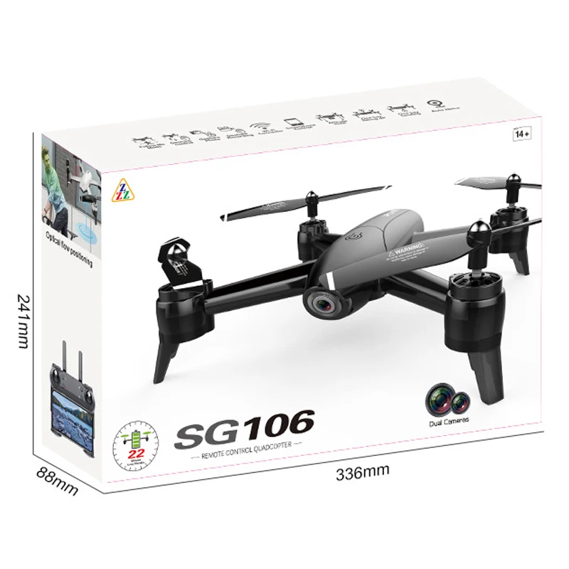 Дрон Радиоуправляемый SG106 с Wi Fi и двойной камерой 4K 1080P 720P HD|Радиоуправляемые