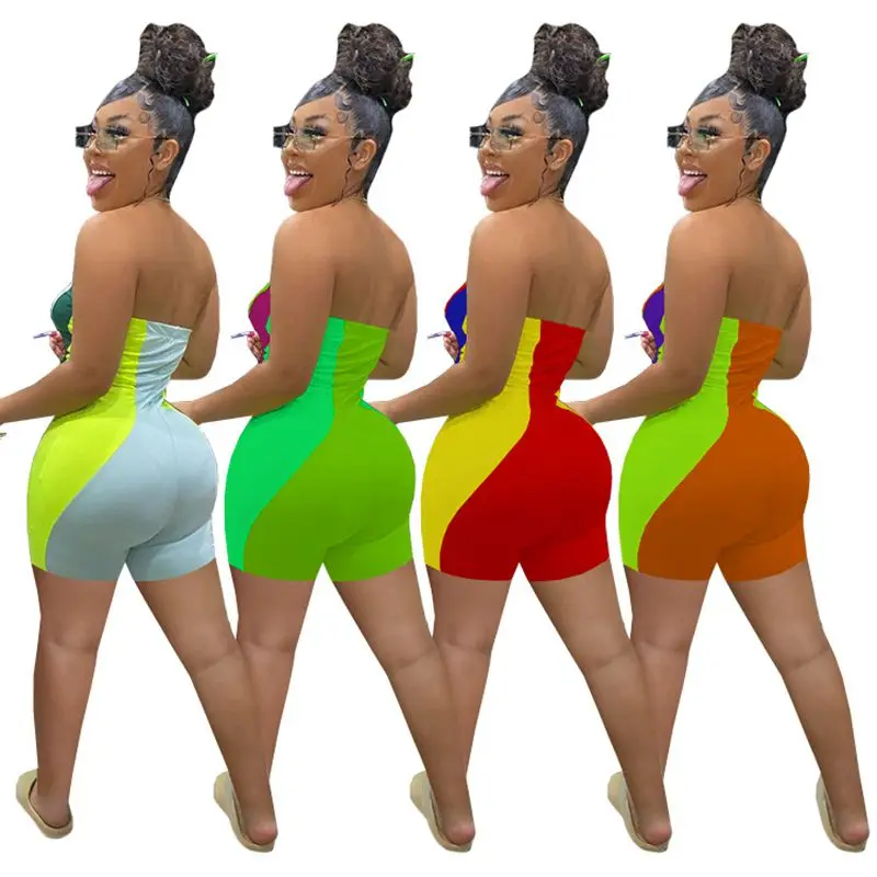 

ZOOEFFBB Aesthetic Bodycon Off Shoulder Playsuit for Women Sexy Summer Clothes Loungewea Rompers Overalls One Piece Club Outfits