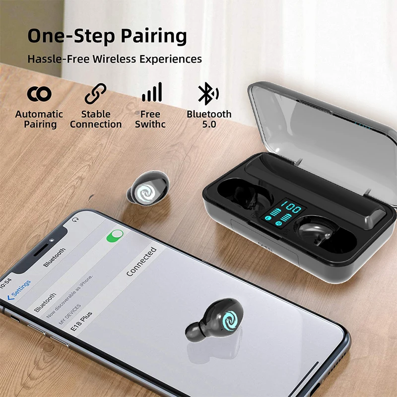 LIGE Bluetooth наушники светодиодный дисплей CVC шумоподавление Гарнитура IPX7