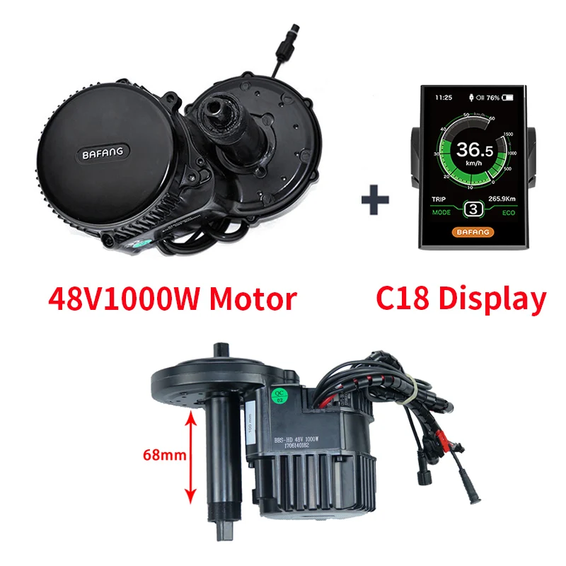 1000W17.5 C18 68MM BBSHD середине привода 48V 1000W электрический велосипед Motor Наборы с Батарея samsung 48V 17.5Ah литий-ионный аккумулятор вниз трубки, фара для электровелосипеда в b Батарея - Цвет: 1000W17.5 C18 68MM