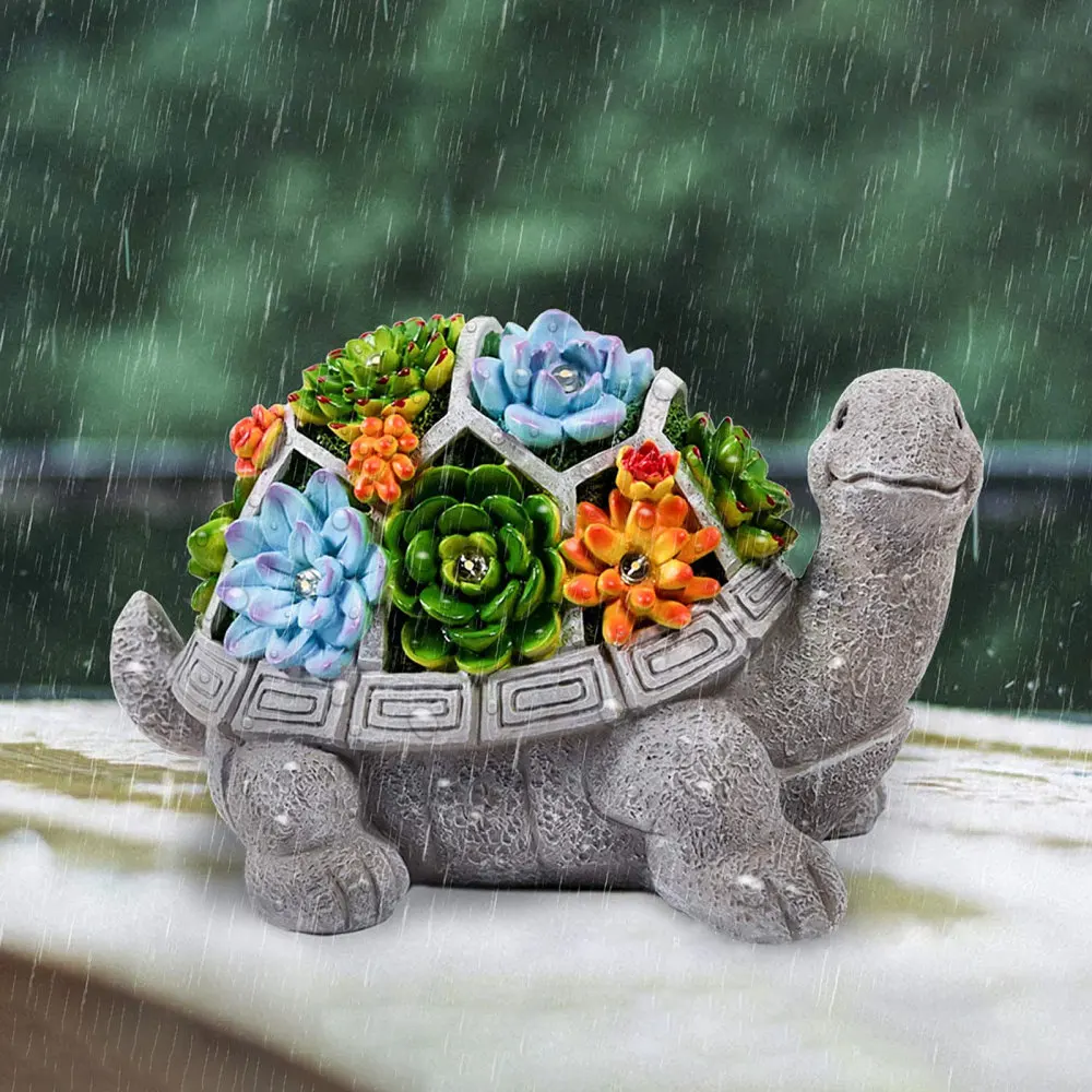 

Led Garden Figurines Outdoor Solar Statue Turtle Housewarming Gift Waterproof For Patio Lawn Yard Art Decoration LED Light