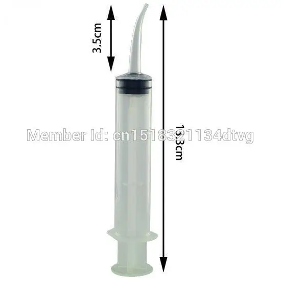 Одноразовый стоматологический ирригационный шприц с изогнутым наконечником 12