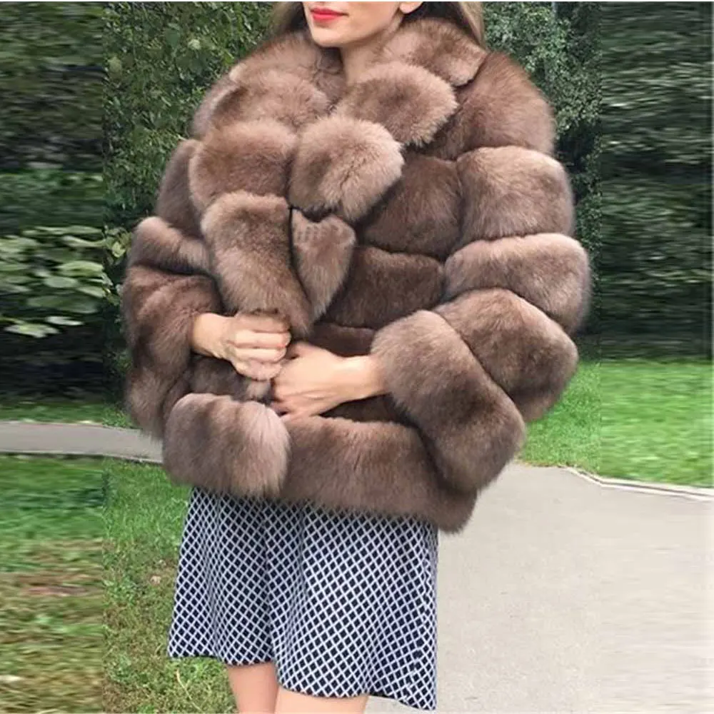 Новое натуральное пальто из натурального Лисьего меха зимняя женская длинная стильная натуральная меховая куртка женская качественная натуральный мех лисы пальто