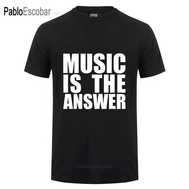 Футболка с надписью Music Is The Answer для мужчин и женщин Летняя Уличная Повседневная