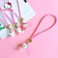 hello kitty cute cartoon universal mobile phone case short lanyard mobile phone rope cute rabbit ornament key chain