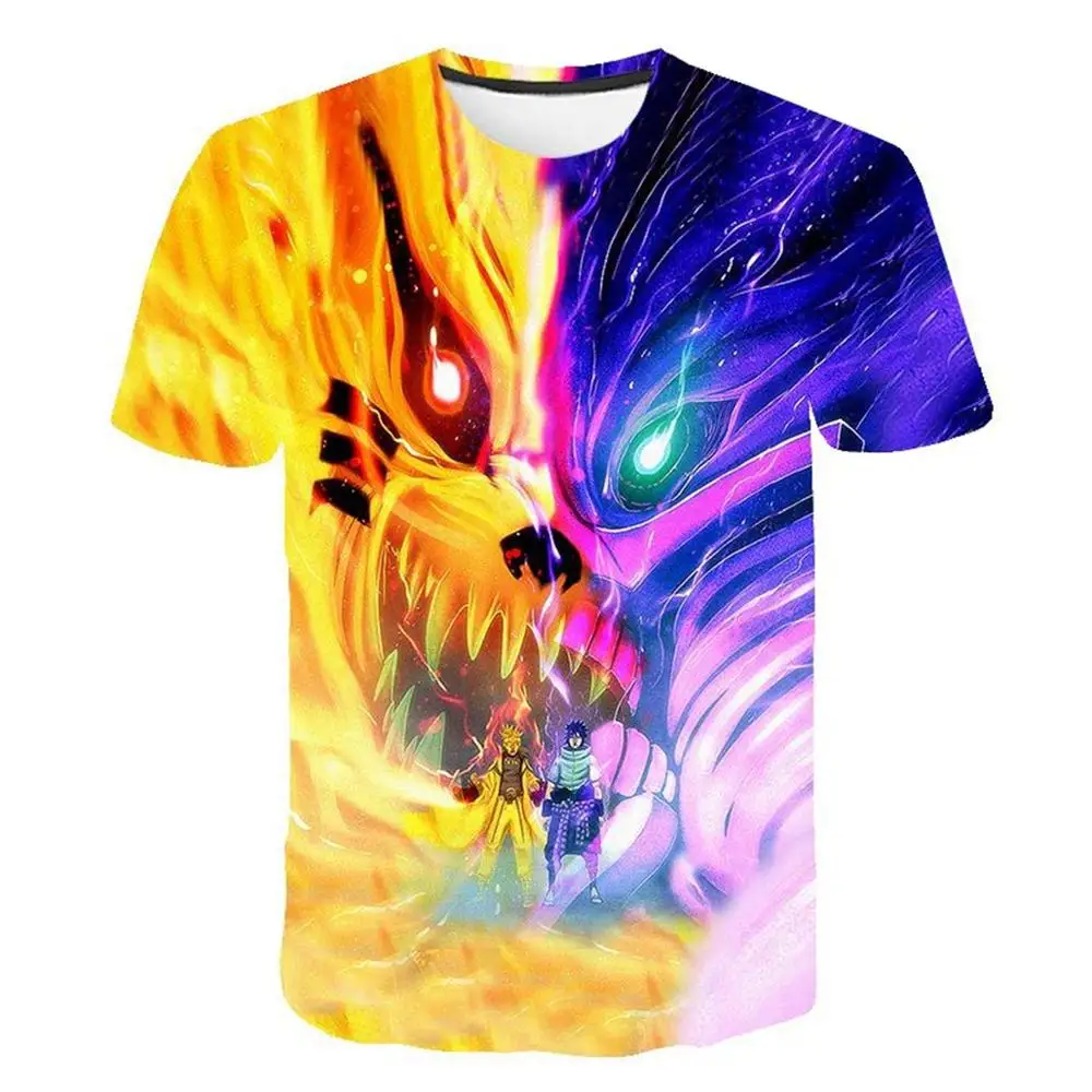 

NOVEDAD DE VERANO hombres y mujeres camiseta de 3D de Ninja japonns Sasuke de Anime ninos de talla grande camisa