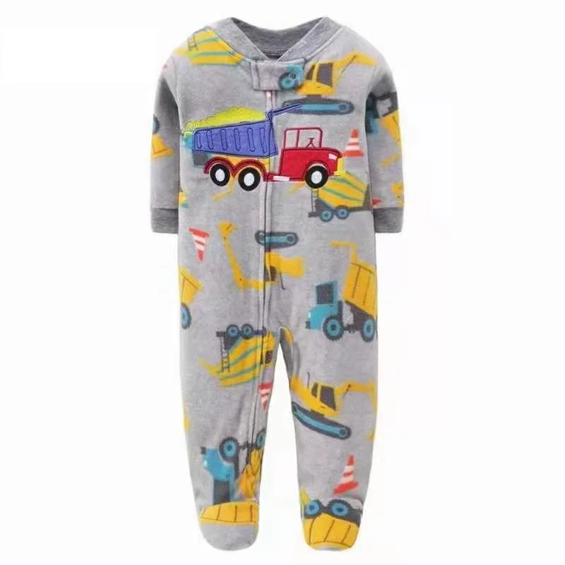 Комбинезон флисовый на молнии с длинным рукавом для новорожденных зимняя одежда