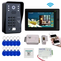 7 wifi video intercom system wireless video door phone doobell kit electric magnetic bolt strike lock mobile phone app unlock
