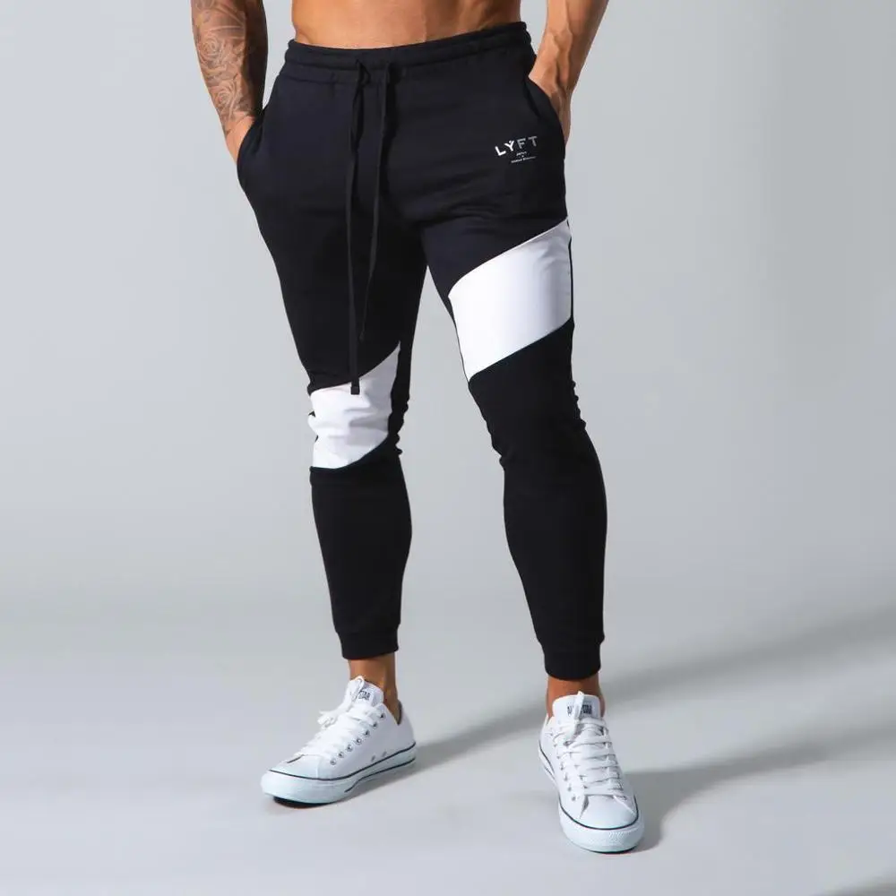 

Running Fitness Pants Men's Casual Pants Tights Jogging Sports Pants Fashion Stitching Cotton Sports Pants
