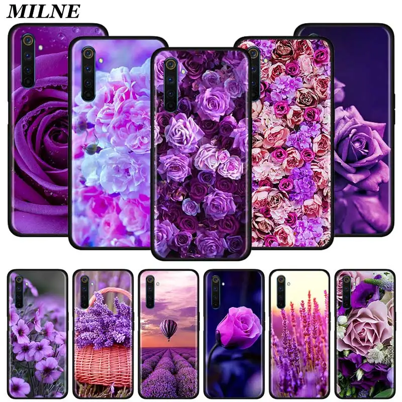 

Simple Lavender Purple Flowers Case Coque For Realme X50 Pro 5G X2 Pro XT C3 5i 5 Pro 6i 6 Pro Narzo 10 10A 6S X3 C3i C11 Cover