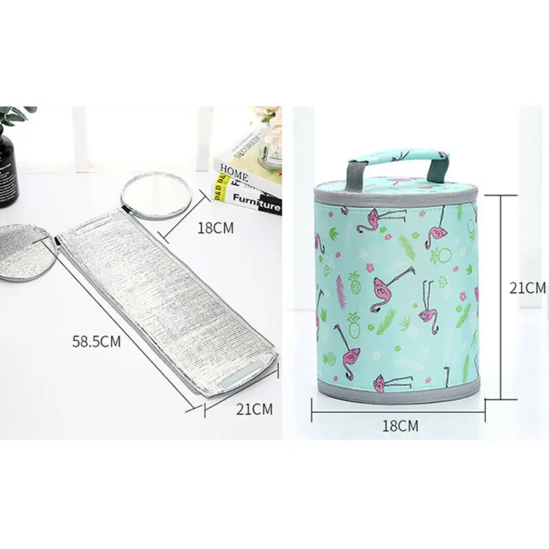 Insulated Cartoon Printed Lunch Bag For Women Men Kids Thermos Cooler Tote Purse Camping Picnic Food Box | Багаж и сумки