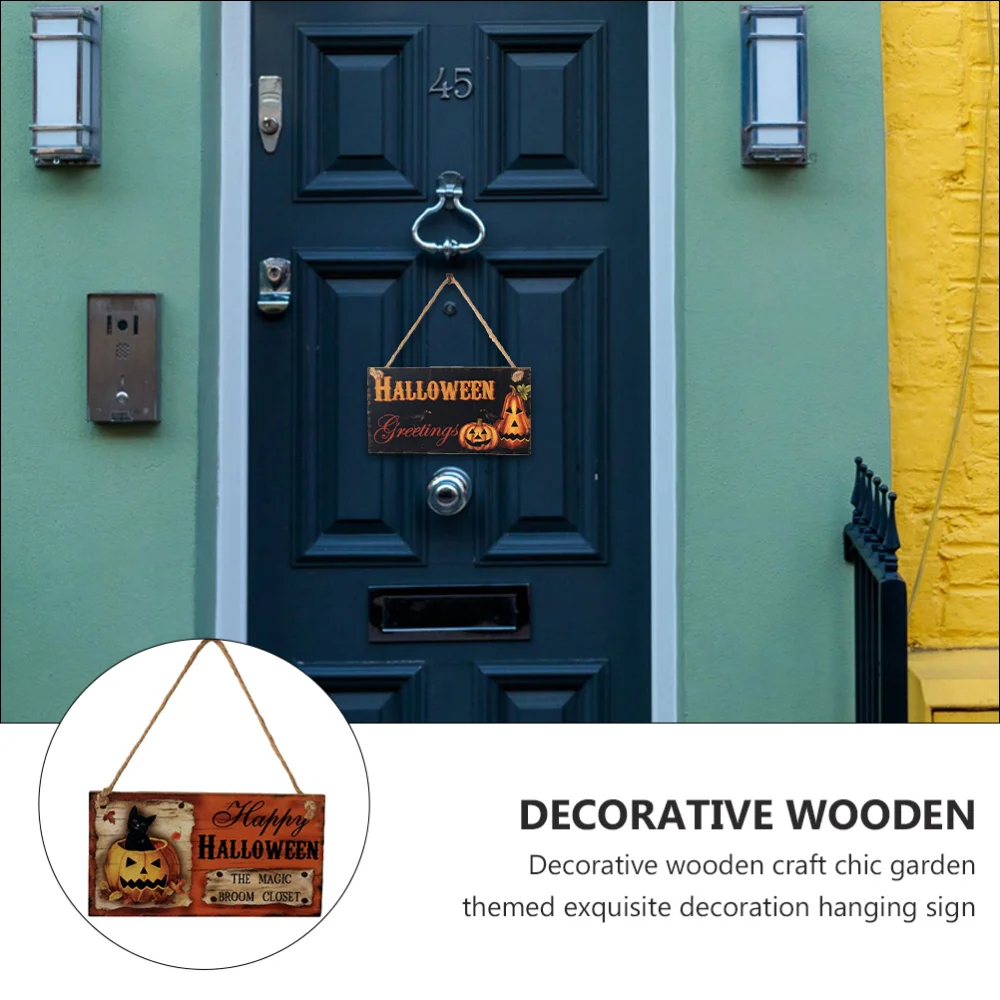 

6pcs Festival Door Sign Party Decoration Hanging Plaque Wood Ornament