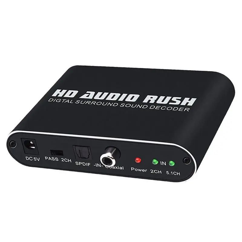 HD o Rush цифровой объемный декодер 5 1 канальный оптический SPDIF/коаксиальный Dolby AC3 / DTS