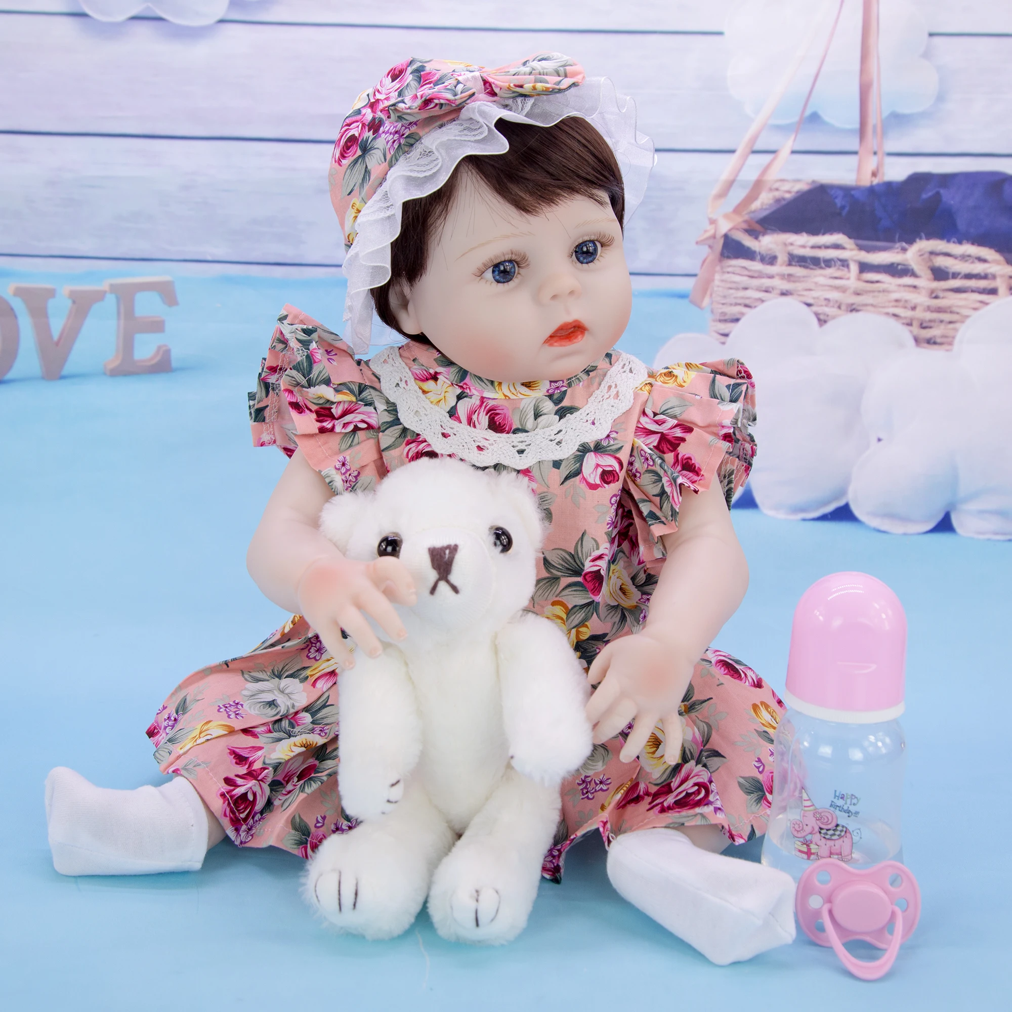 KEIUMI Новый 19 дюймов Новорожденный ребенок виниловая девочка кукла Ручная коса Reborn