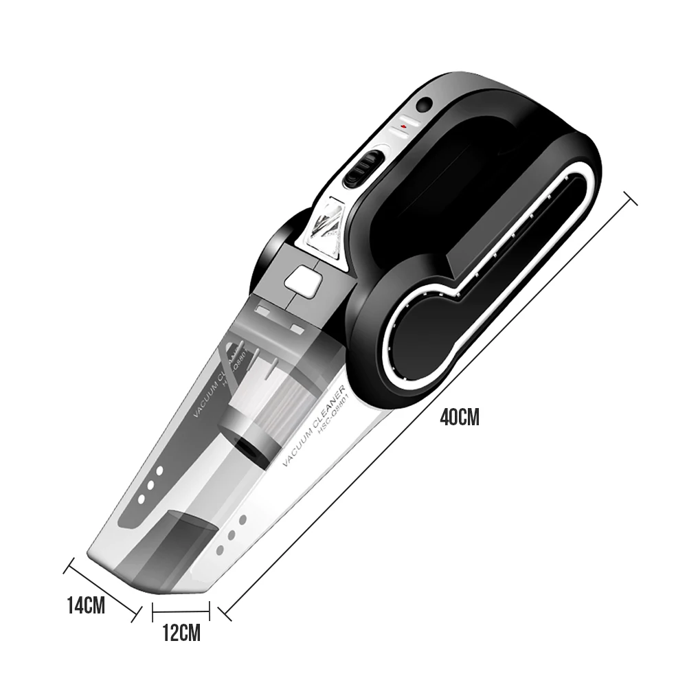 

Portable Wireless 4 in 1 Car Vacuum Cleaner Air Pump Tire Inflator Tire pressure monitoring Lighting 120W 12V Car Accessories