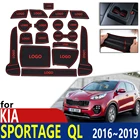 Противоскользящий резиновый коврик для чашки, дверной паз, коврик для KIA Sportage QL 4-го поколения MK4 KX5 2016 2017 2018 2019, аксессуары, коврик для телефона