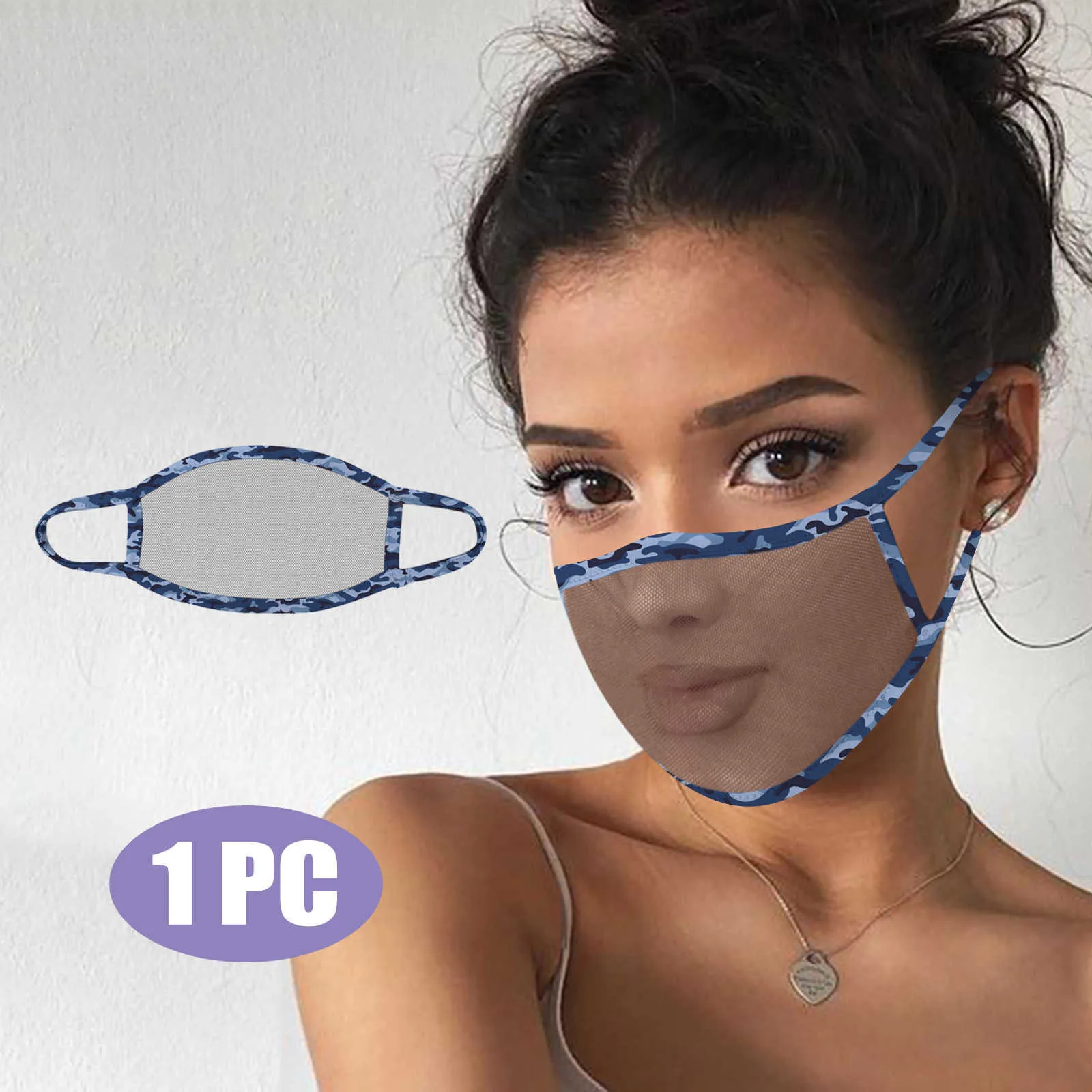 1PC Unisex Transparent Mesh Summer Hollow Breathable Face Adult Washable Reusable mascarilla Monder Scarf Halloween Cosplay MasK |