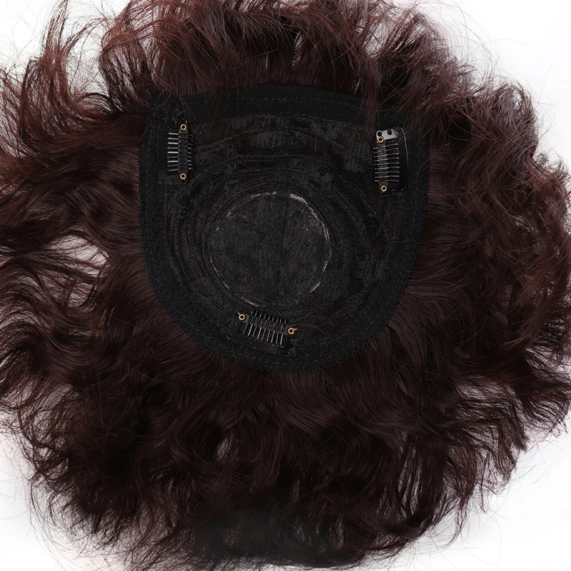 

Short synthetic Women Hair Toupper Natural Hair Topper Party Hairpiece Topper HairPiece Curly Hair Clip in Hair extenssion