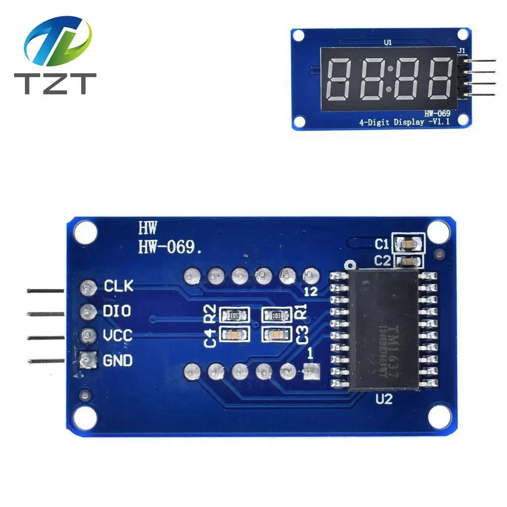 TM1637 светодиодный модуль дисплея для Arduino 7 сегментный 4 бита 0,36 дюймов часы красный анод цифровая трубка четыре последовательных платы драйвера пакет